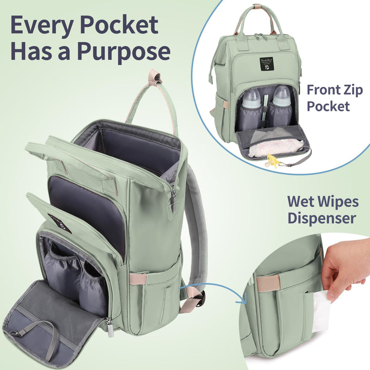 Wickelrucksack wasserdicht mit Wickelunterlage und Isoliertaschen - Bild 5