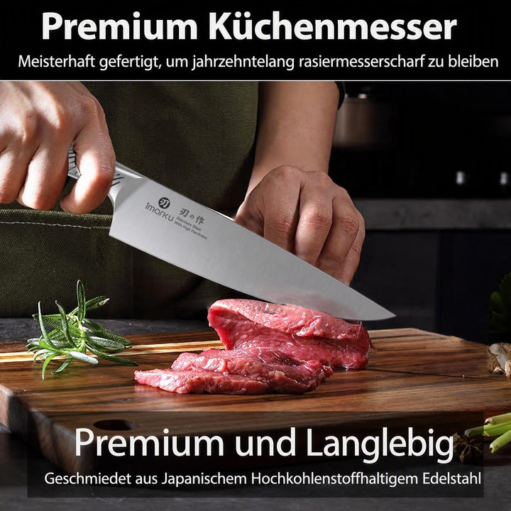 Messerset 14-teilig mit Block Edelstahl 56 HRC für die Küche - Bild 6