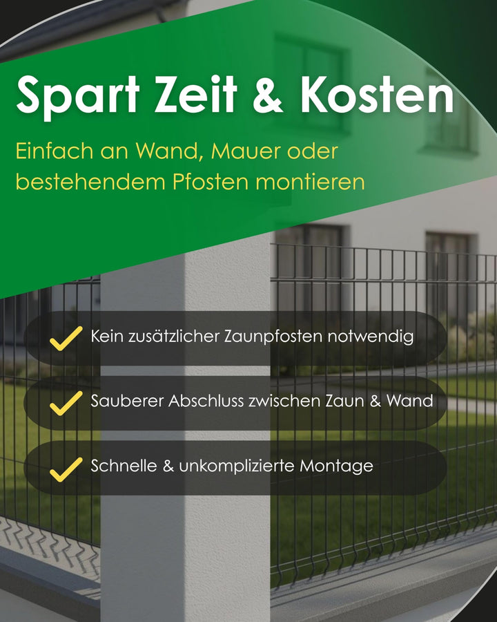 Wandanschlusswinkel Doppelstabmattenzaun Anthrazit 10er-Set - Bild 3