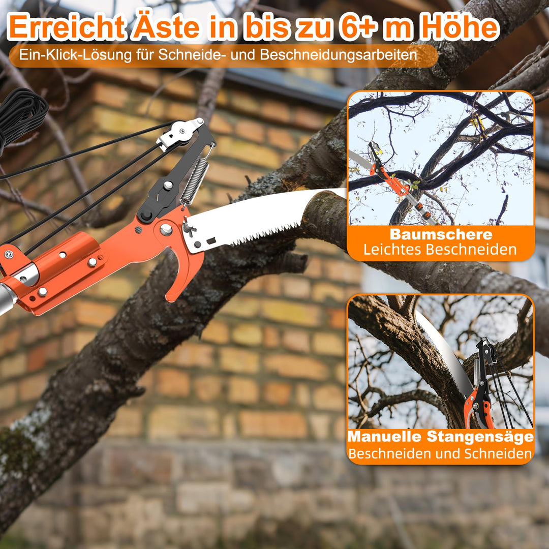 Teleskop-Astsäge Aluminium 1,5–6 m für Baumbeschneidung - Bild 6