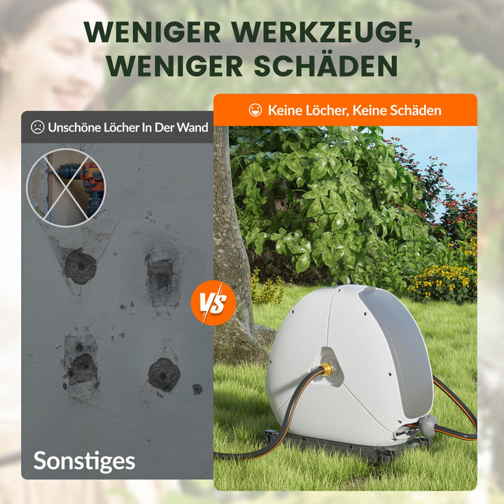 Schlauchtrommel Bodenmontage 30m ausziehbar 360° schwenkbar - Bild 5