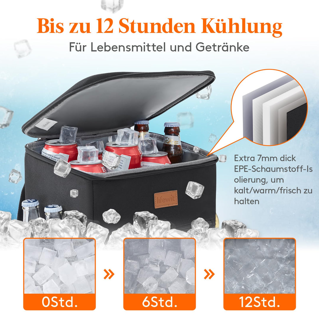 Kühlrucksack 24L isoliert für Picknick und Outdoor, 30 Dosen - Bild 3