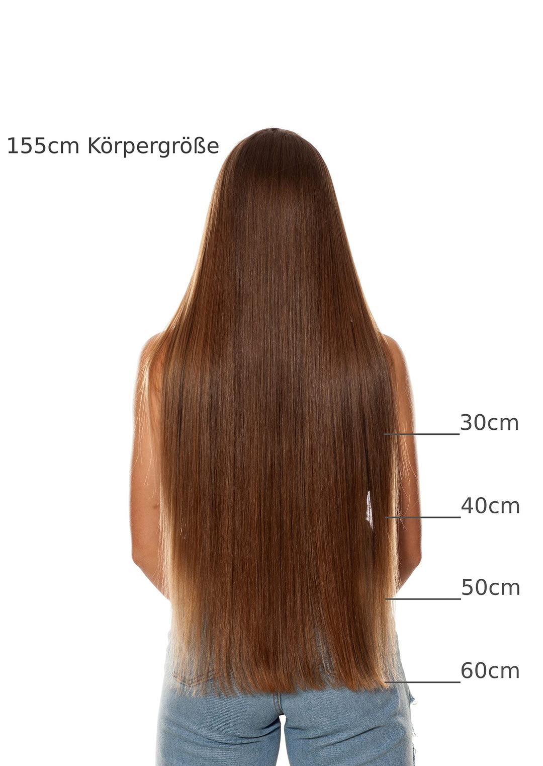 Echthaar Extensions Bondings glatt 60cm Dunkelblond 50 Strähnen - Bild 6