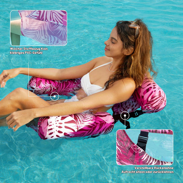 Aufblasbarer Pool-Schwimmsessel 2er-Set 76x41x61 cm Blau/Rosa - Bild 4