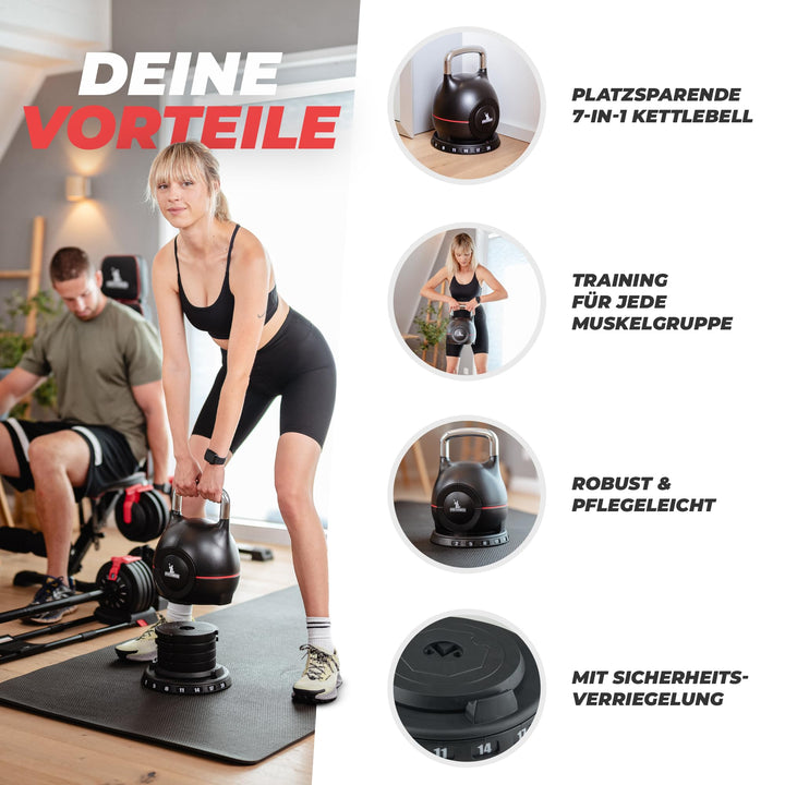 Kettlebell verstellbar 2–20 kg 7-in-1 fuer Home Gym - Bild 6