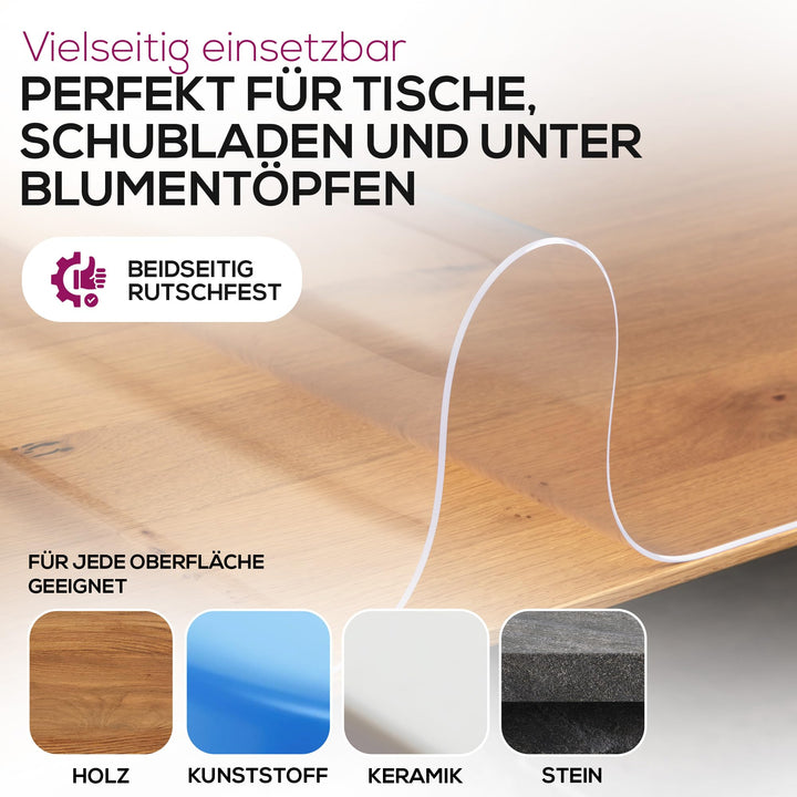 Tischdecke transparent 90x180 cm PVC 2 mm mit V-Kante - Bild 5
