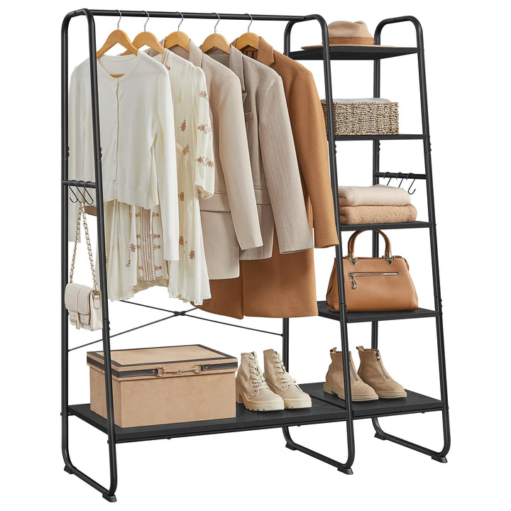 Kleiderständer Stahl Spanplatte 45x120x160 cm mit 5 Regalebenen