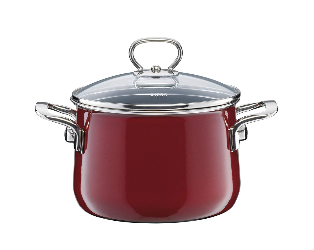 Emaille-Topf mit Glasdeckel 20 cm 4 Liter Induktion alle Herdarten