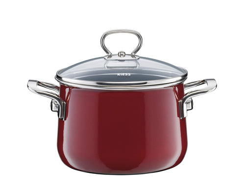 Emaille-Topf mit Glasdeckel 20 cm 4 Liter Induktion alle Herdarten