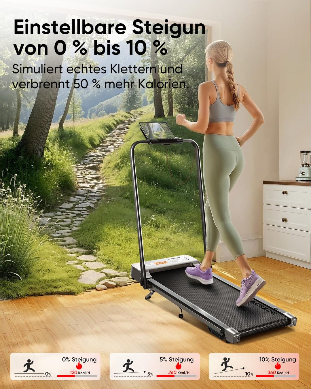Laufband klappbar mit Steigung 10% 6-in-1 bis 135 kg - Bild 3