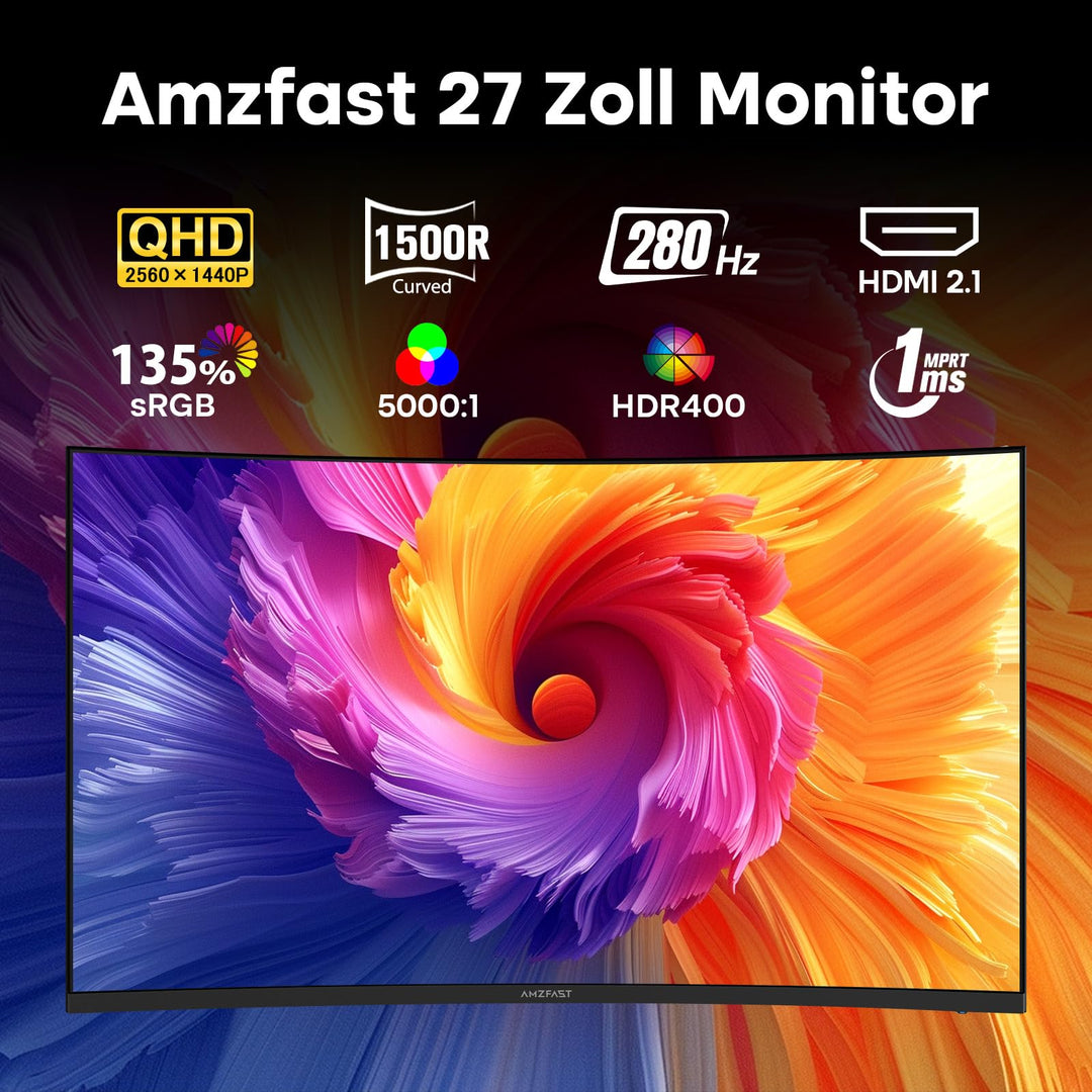 Curved Gaming Monitor 27 Zoll QHD 280Hz 1ms HDMI 2.1 für PS5 Xbox - Bild 2
