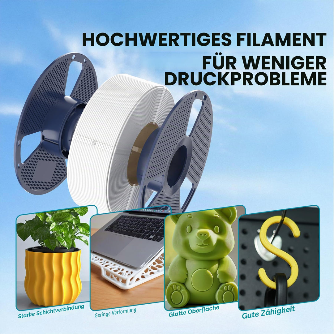 PLA Filament Grau 1.75mm 4x1kg Spulen vakuumverpackt - Bild 4