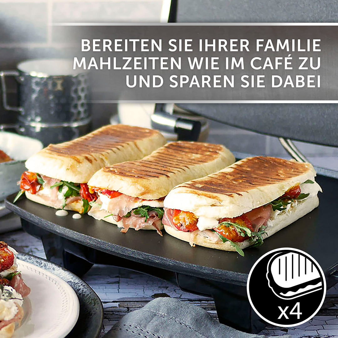 Sandwich- &amp; Panini-Presse 4-fach Antihaft Edelstahl für Familien - Bild 3