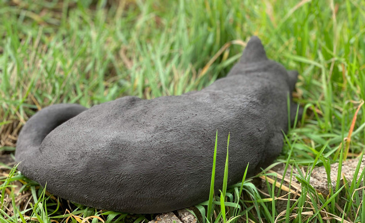 Katzenfigur schlafend Steinguss schwarz frostfest 38 cm Gartendeko - Bild 5