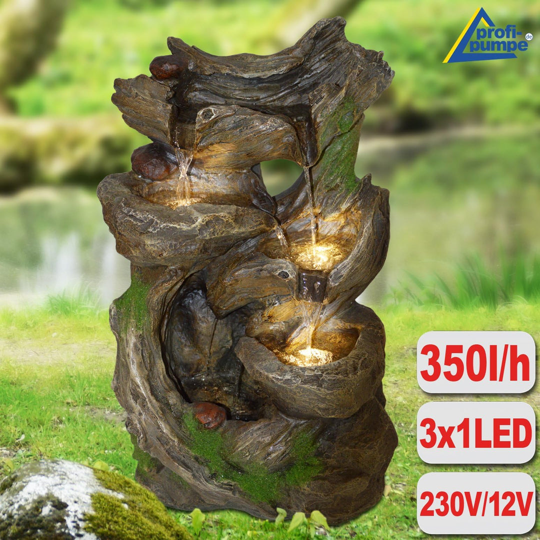 Gartenbrunnen mit LED-Beleuchtung für Innen und Aussen 35x27x59cm - Bild 8