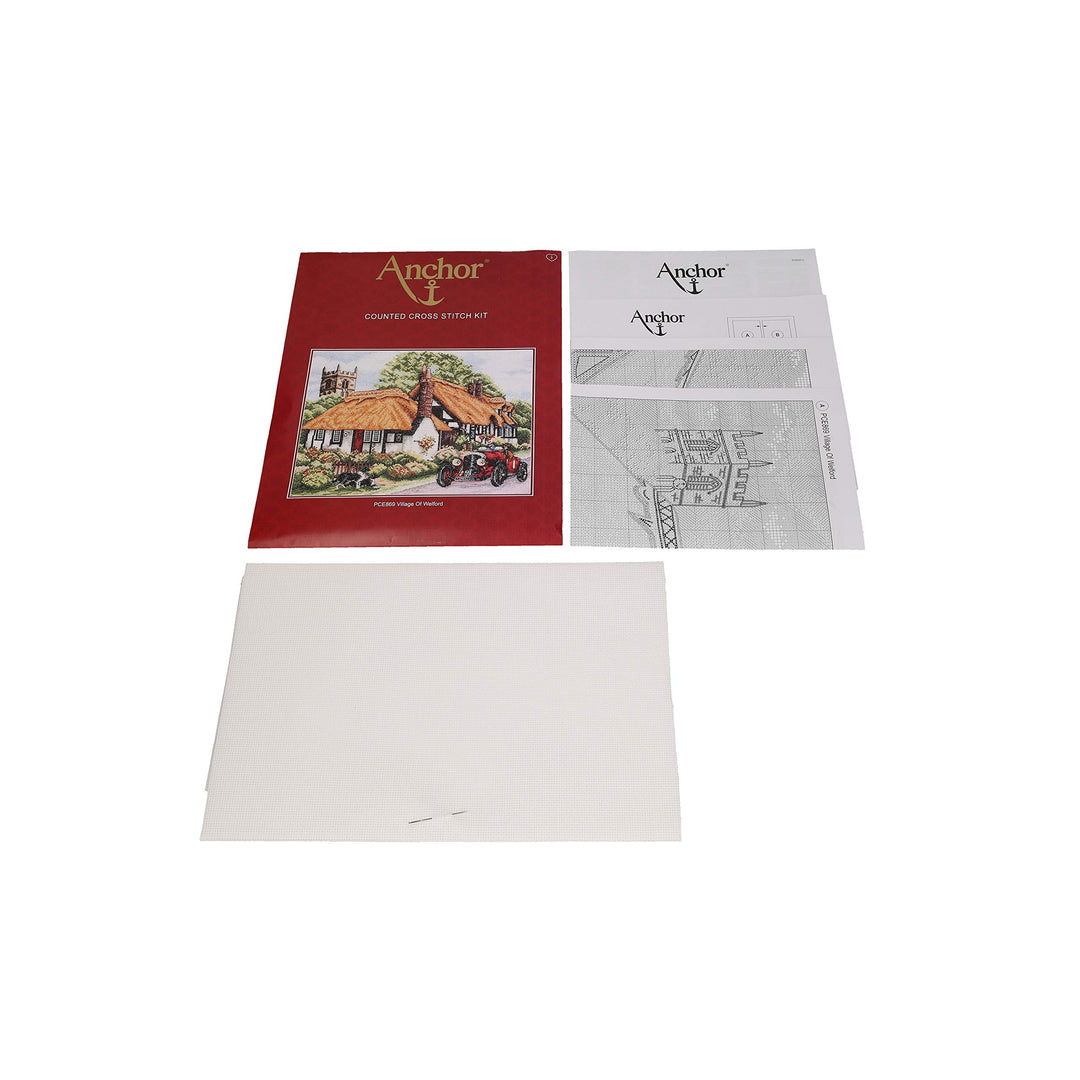 Kreuzstich-Set Dorf von Welford Zählmuster Aida 21x29 cm - Bild 3