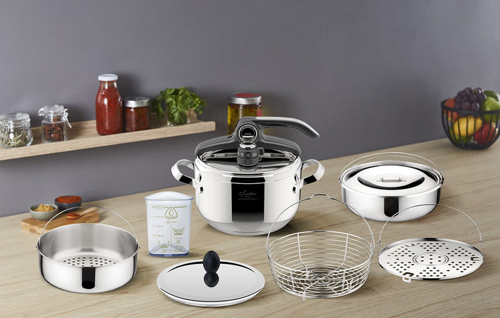 Grilleinlage Schnellkochtopf Edelstahl 18/10 Ø 22 cm für 3,5–9 Liter - Bild 4