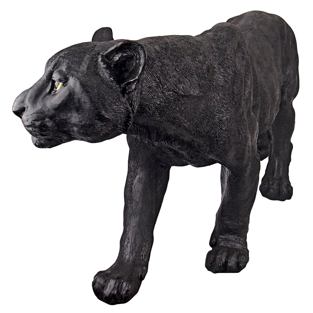 Schwarzer Panther Gartenfigur Kunstharz mit Steinsplitt handbemalt - Bild 3