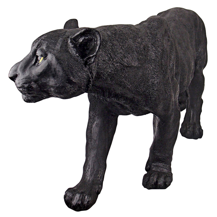 Schwarzer Panther Gartenfigur Kunstharz mit Steinsplitt handbemalt - Bild 3