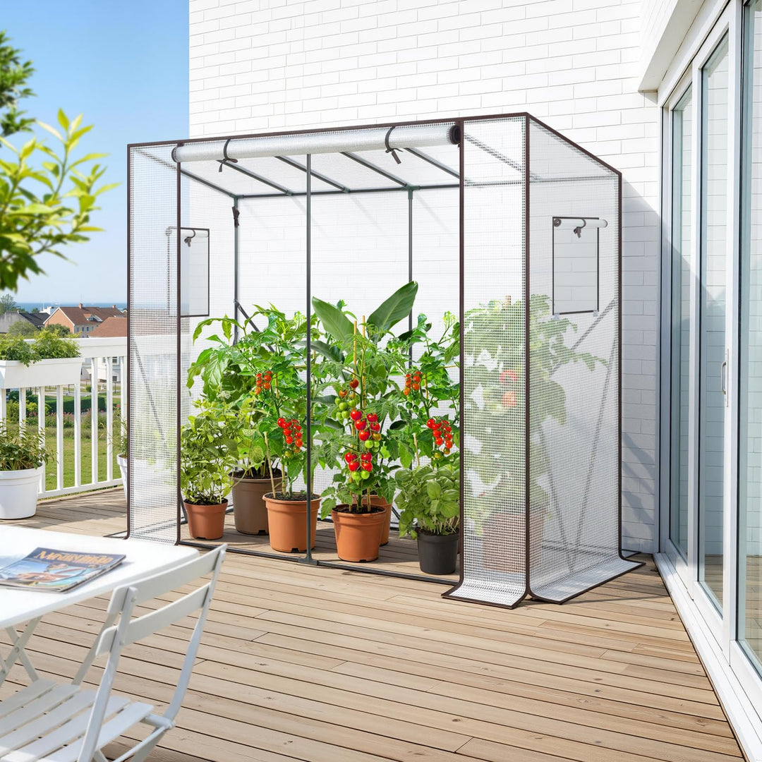 Foliengewächshaus begehbar PE-Abdeckung 200x77x170 cm für Garten - Bild 7