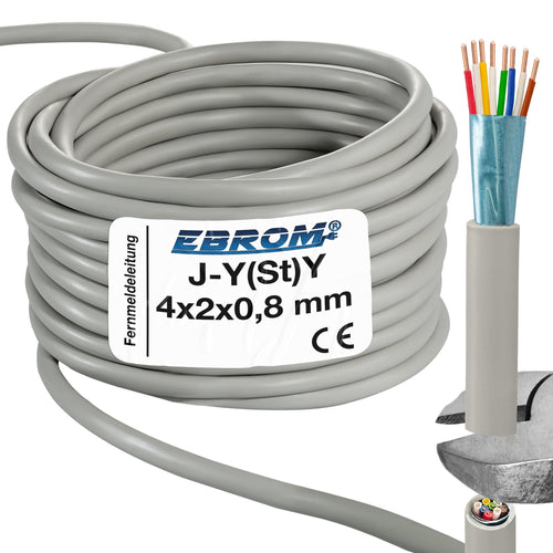 Fernmeldeleitung J-Y(St)Y 4x2x0,8 mm geschirmt 25 m Telefonkabel