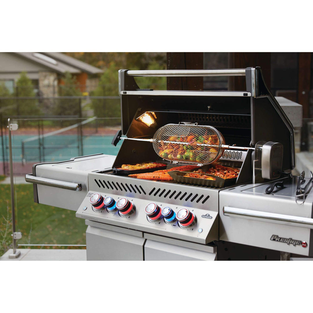 Grillkorb mit Drehspiess für Napoleon Grills, Schwarz - Bild 7