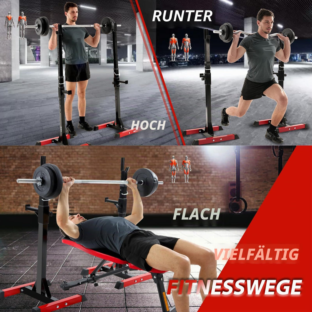 Squat Rack Kniebeugenständer Stahl 200 kg höhenverstellbar - Bild 5
