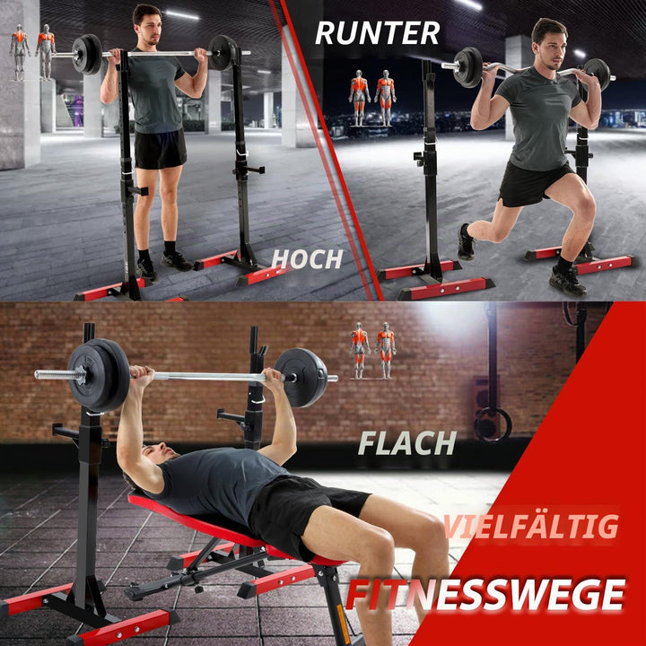 Squat Rack Kniebeugenständer Stahl 200 kg höhenverstellbar - Bild 5