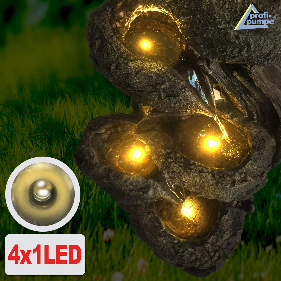 Gartenbrunnen Baumstumpf mit LED-Licht Polyresin Indoor Outdoor 57cm - Bild 4