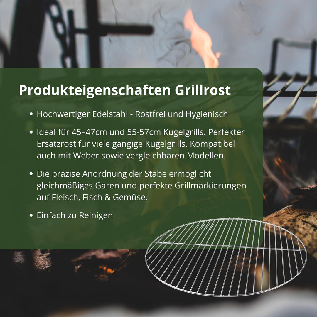 Grillrost Edelstahl 44,5 cm für Kugelgrill 45–47 cm - Bild 3