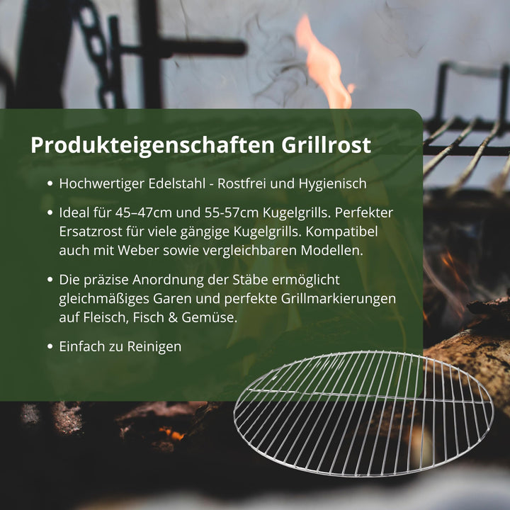 Grillrost Edelstahl 44,5 cm für Kugelgrill 45–47 cm - Bild 3
