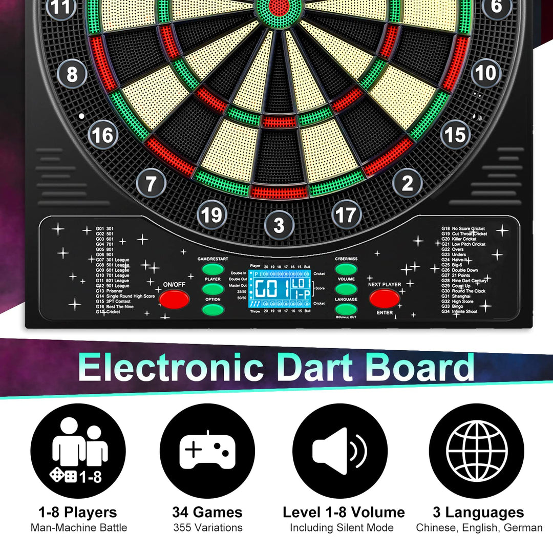 Elektronische Dartscheibe 34 Spiele LCD-Display für 8 Spieler - Bild 2