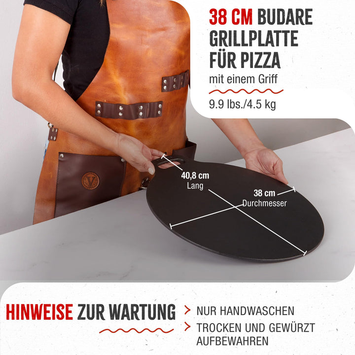 Gusseisen Grillplatte 38cm PTFE-frei für Induktion, Gas, Ofen - Bild 5