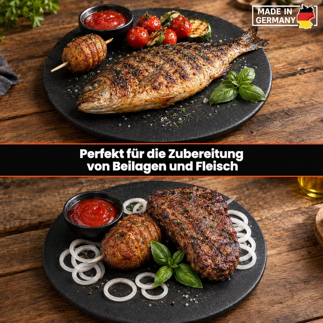 Pizzastein Cordierit glasiert 410x12mm für Grill &amp; Backofen - Bild 3