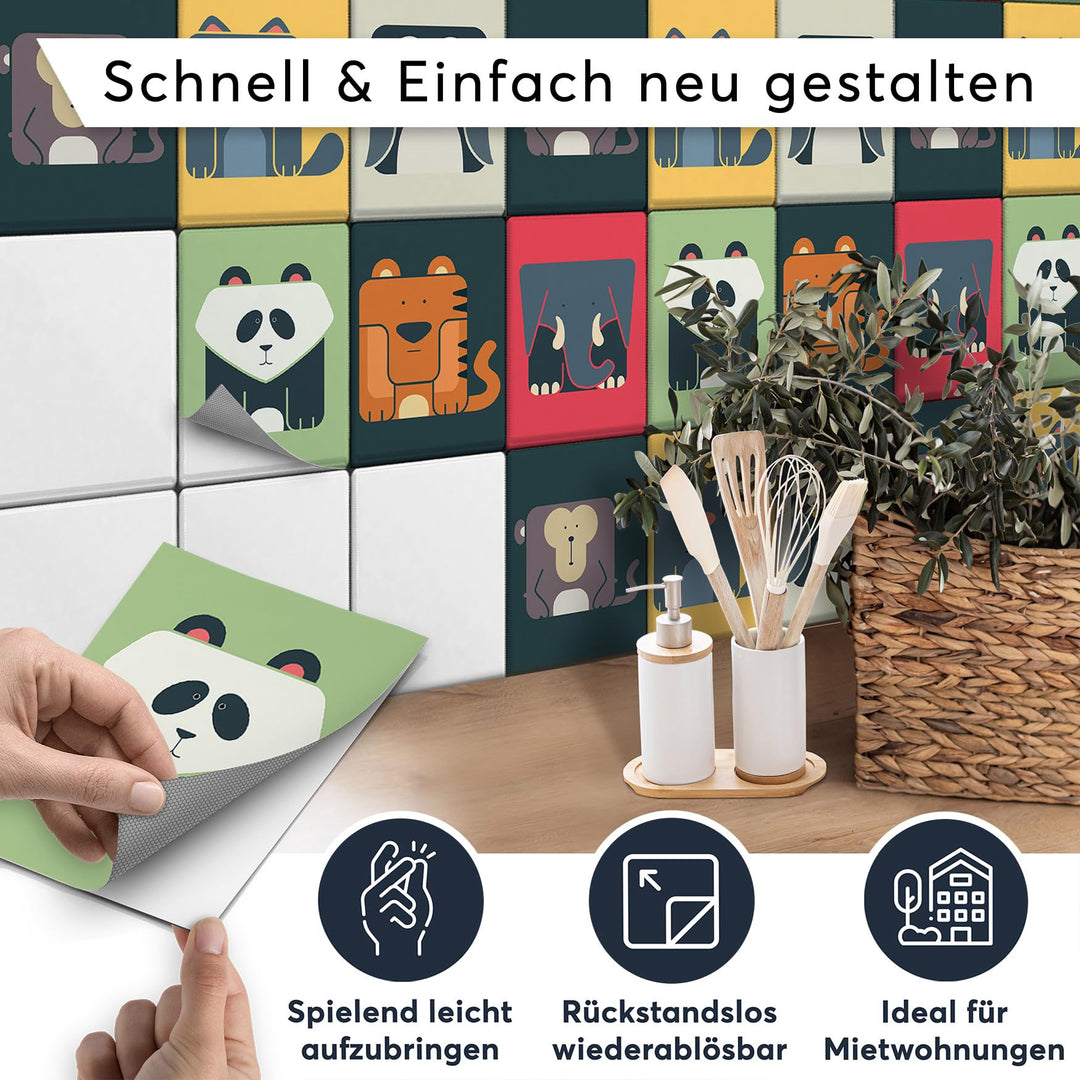 Fliesenfolie Mosaik Vinyl selbstklebend 15x20 cm 42er-Set Bad Küche - Bild 2