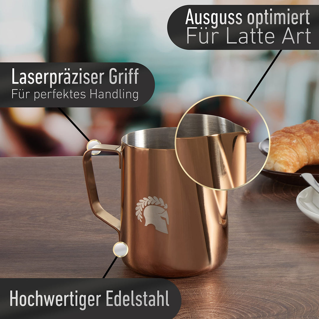 Milchkännchen Edelstahl 600ml für Latte Art, Kupfer - Bild 3