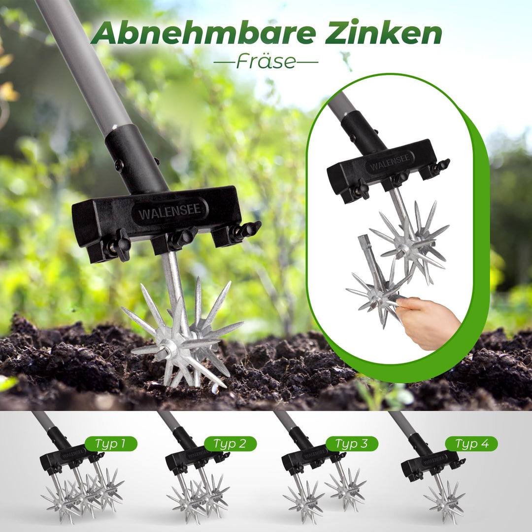 Gartenkultivator rotierend Teleskopstiel 97–173 cm Beetpflege - Bild 3