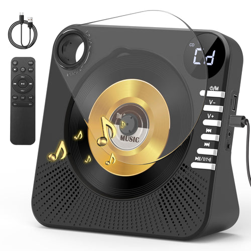 CD Player mit Bluetooth 5.1 und Dual-Lautsprecher, 5 EQ-Modi