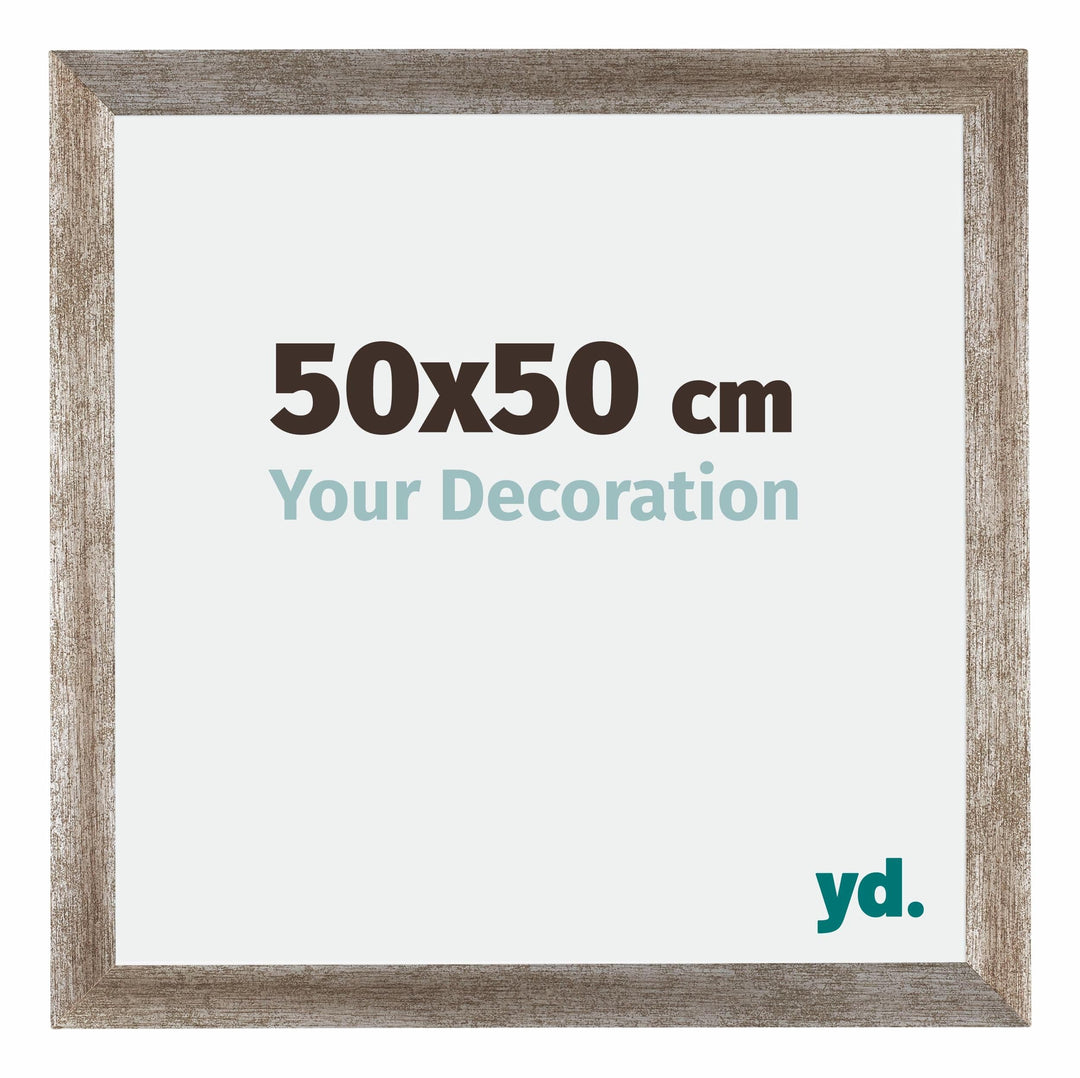 Bilderrahmen 50x50 cm MDF Metall Vintage Look entspiegeltes Glas