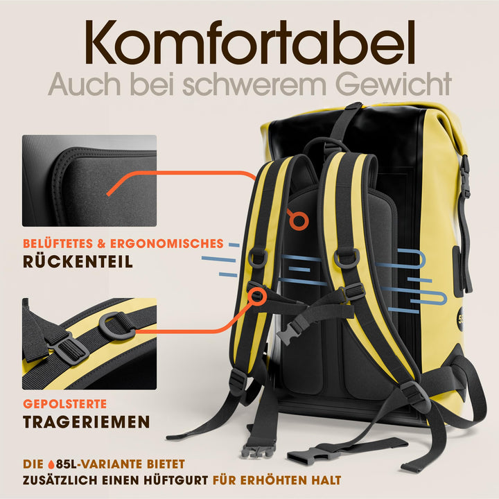 Wasserdichter Rucksack 35L Rolltop PVC mit Handyhülle IPX8 - Bild 8