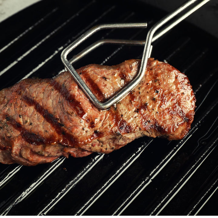 Grillpfanne Gusseisen 28 cm mit abnehmbarem Holzgriff, induktionsgeeignet - Bild 4