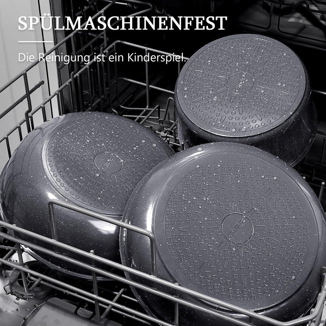 Topfset mit abnehmbarem Griff 11-teilig Granit-Antihaft Induktion - Bild 4