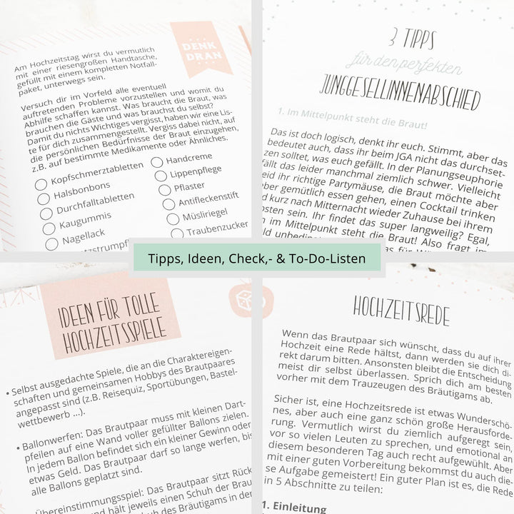 Trauzeugin Planer Hardcover A5 mit Kalender und Checklisten - Bild 9