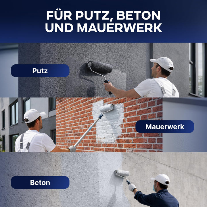 Fassadenfarbe Weiss matt 10 L für Putz Beton Mauerwerk - Bild 5