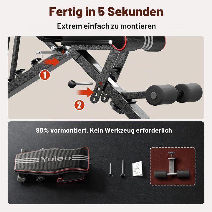 Gewichtbank klappbar verstellbar 84 Positionen 375 kg Heimtraining