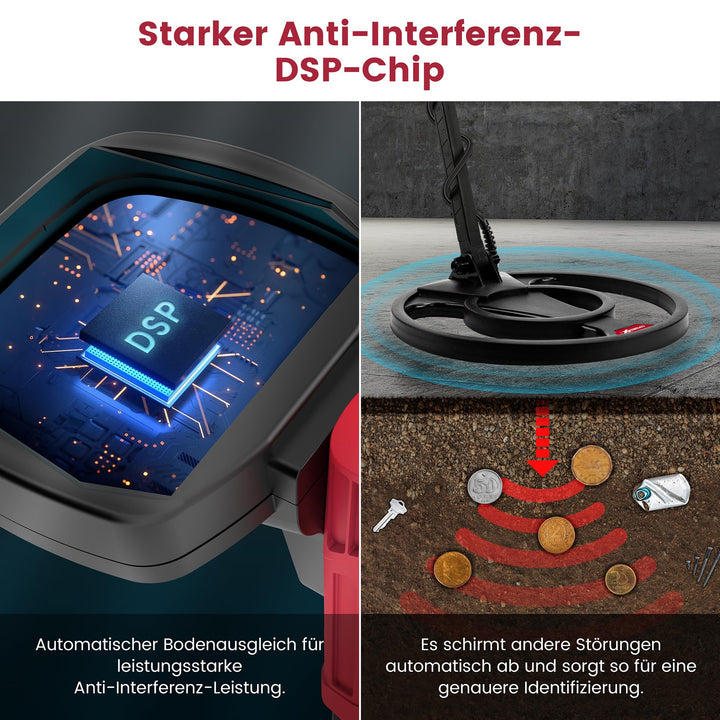 Metalldetektor 5 Modi mit Pinpointer, IP68-Spule &amp; LCD-Display - Bild 6