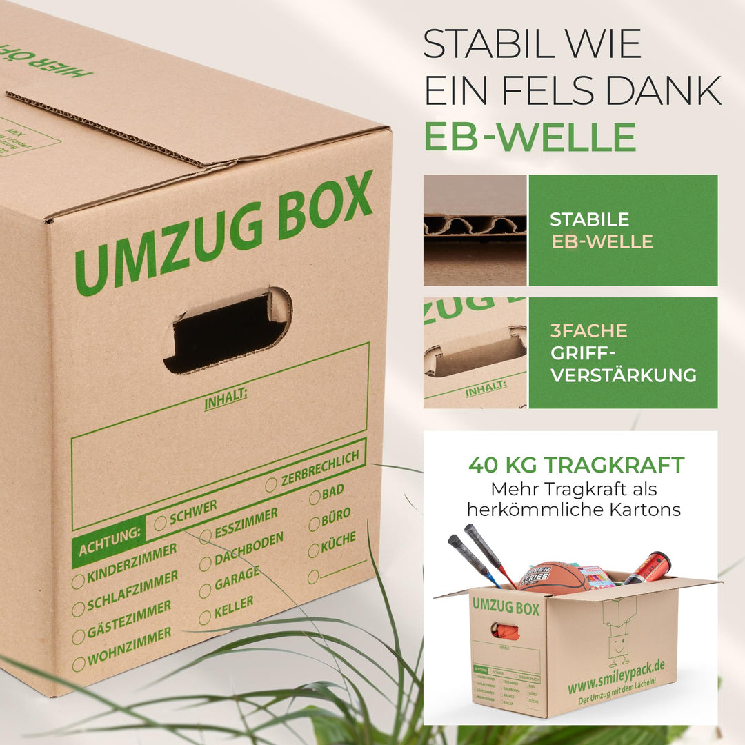 Umzugskartons gross 620x300x330mm 57L Schmetterlingsboden 50 Stück - Bild 4