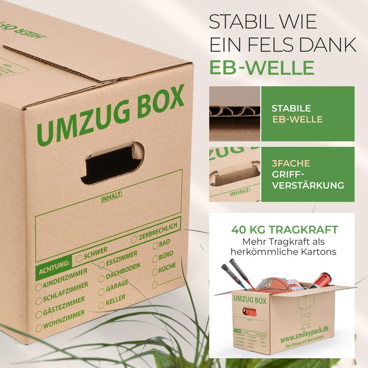 Umzugskartons gross 620x300x330mm 57L Schmetterlingsboden 50 Stück - Bild 4