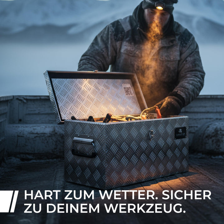 Deichselbox abschliessbar Aluminium 60x25x30cm mit 3 Fächern - Bild 6