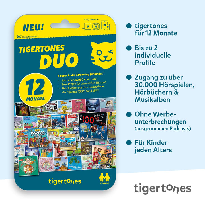 Kinder-Streaming Zugang tigertones Duo 12 Monate 2 Profile - Bild 2